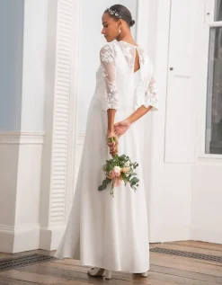 New Seraphine Umstandsbrautkleid Mit Abnehmbarer Spitze