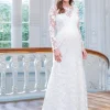 Flash Sale Seraphine Umstandsbrautkleid Mit Langen Spitzenarmeln