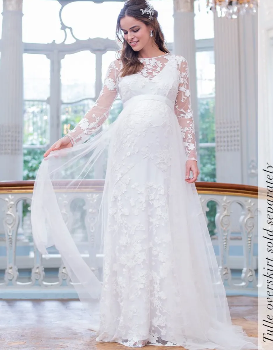 Flash Sale Seraphine Umstandsbrautkleid Mit Langen Spitzenarmeln