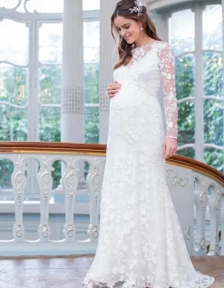 Flash Sale Seraphine Umstandsbrautkleid Mit Langen Spitzenarmeln