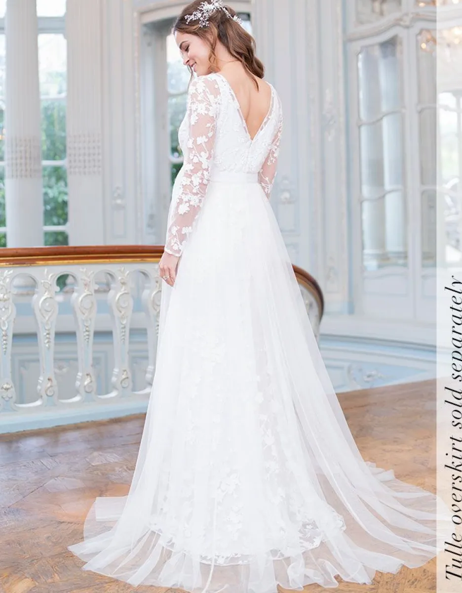 Flash Sale Seraphine Umstandsbrautkleid Mit Langen Spitzenarmeln
