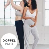 New Seraphine Umstandsjogginghosen Doppelpack Schwarz & Grau