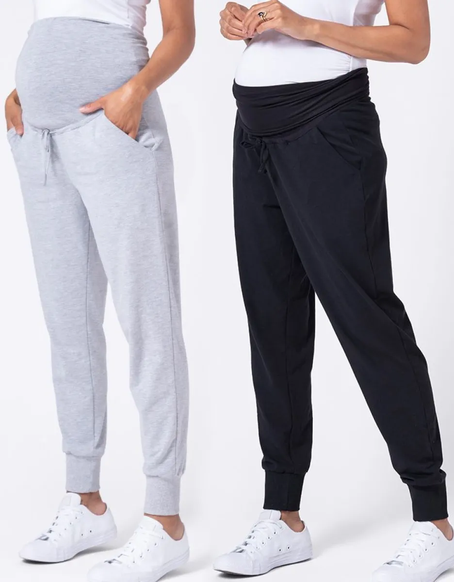 New Seraphine Umstandsjogginghosen Doppelpack Schwarz & Grau