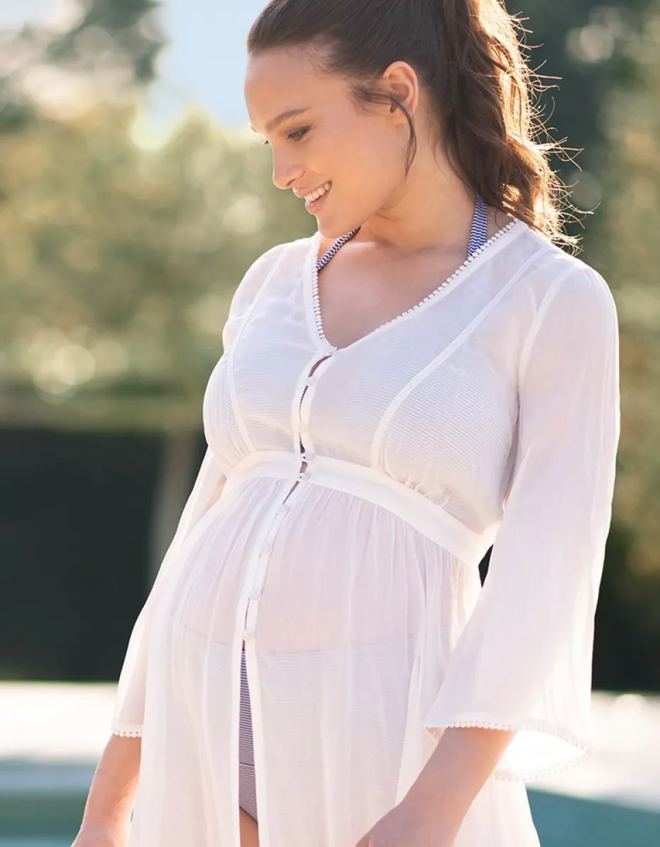 Clearance Seraphine Umstandskaftan - Elfenbein