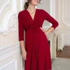 Shop Seraphine Umstandskleid Mit Geknoteter Empire Taille - Bordeauxrot