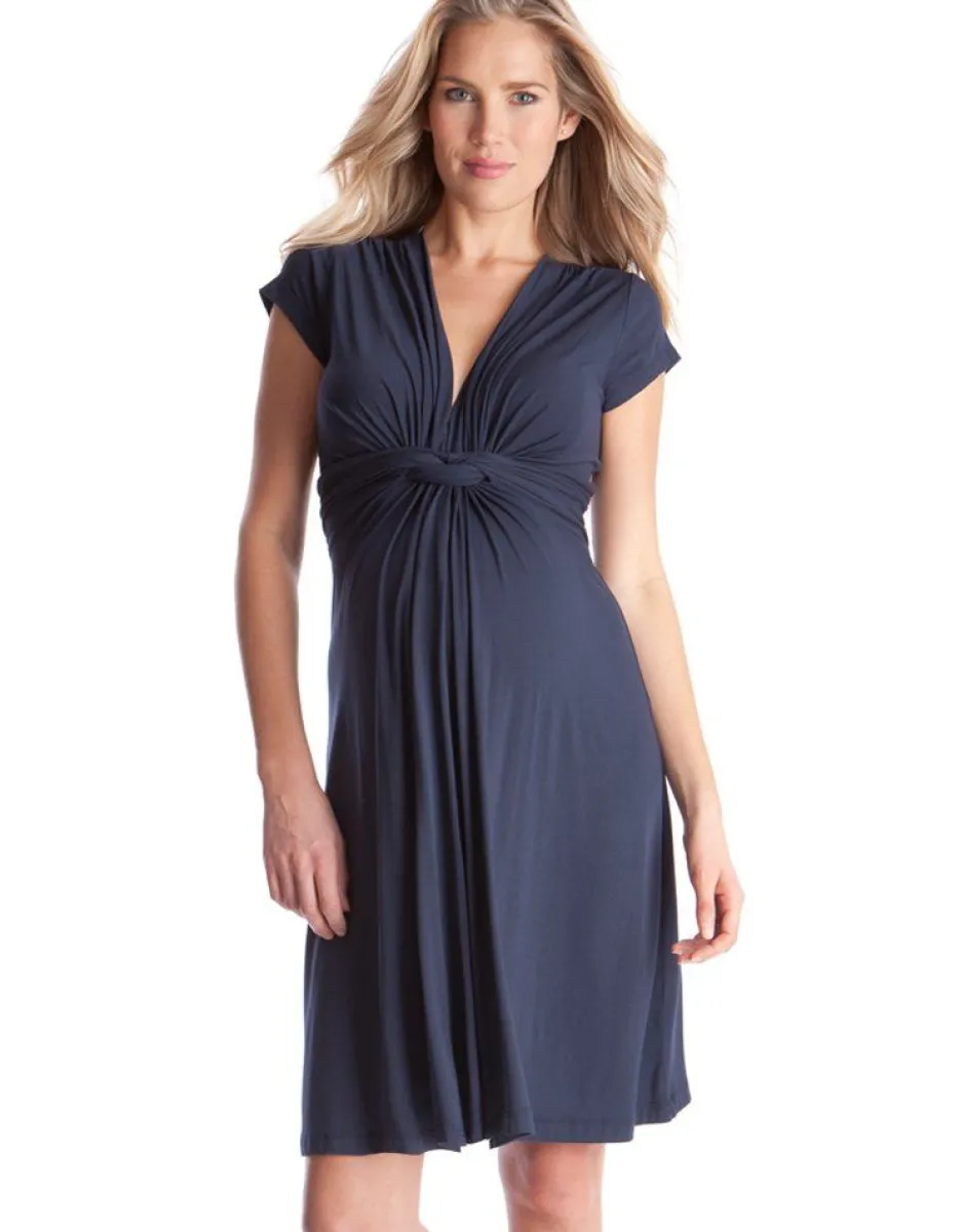 Clearance Seraphine Umstandskleid Mit Geknoteter Empire Taille - Navy
