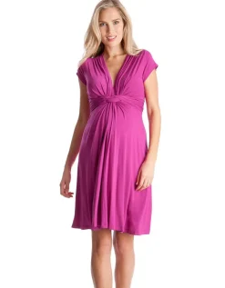 Online Seraphine Umstandskleid Mit Geknoteter Empire Taille - Fuchsia