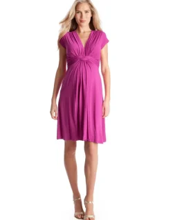 Online Seraphine Umstandskleid Mit Geknoteter Empire Taille - Fuchsia