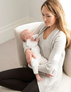Cheap Seraphine Umstandsstrickjacke Aus Baumwolle Und Kaschmir Mit Wasserfallkragen - Grau