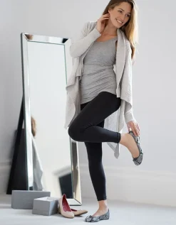 Cheap Seraphine Umstandsstrickjacke Aus Baumwolle Und Kaschmir Mit Wasserfallkragen - Grau