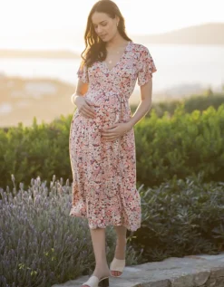 Store Seraphine Umstandswickelkleid Mit Retro-Blumenmuster