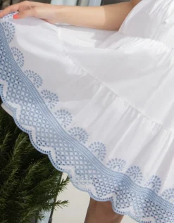 Sale Seraphine Weises Sommer Umstandskleid Fur Schwangere - Mit Stickerei
