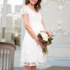 Best Seraphine Weises Spitzenkleid Mit Blumenmuster Fur Umstands- Und Stillanlasse