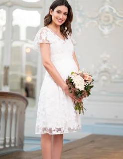 Best Seraphine Weises Spitzenkleid Mit Blumenmuster Fur Umstands- Und Stillanlasse