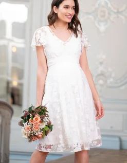 Best Seraphine Weises Spitzenkleid Mit Blumenmuster Fur Umstands- Und Stillanlasse