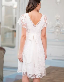 Best Seraphine Weises Spitzenkleid Mit Blumenmuster Fur Umstands- Und Stillanlasse