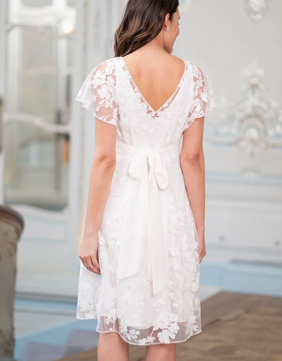 Best Seraphine Weises Spitzenkleid Mit Blumenmuster Fur Umstands- Und Stillanlasse