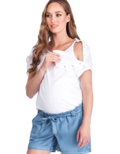 Store Seraphine Weises Still- & Umstands-T-Shirt Baumwolle